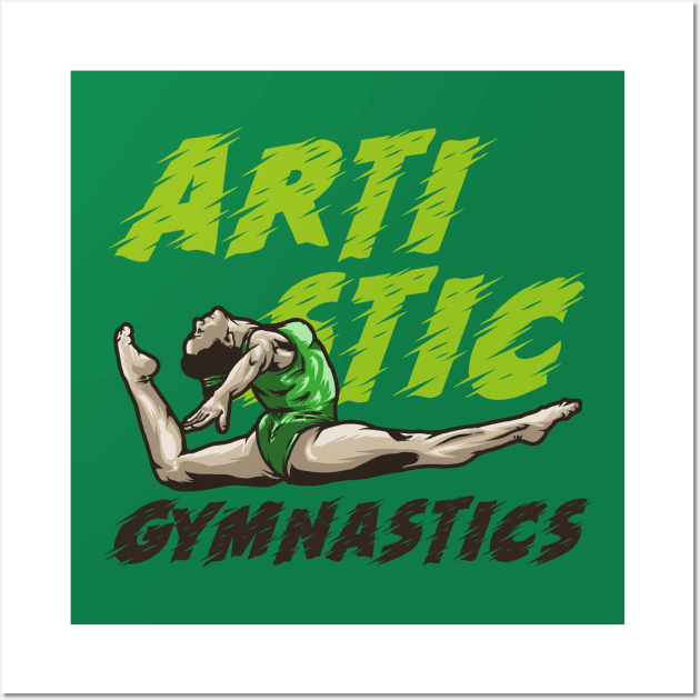 vector of women artistic gymnastic Wall Art by gintocolo